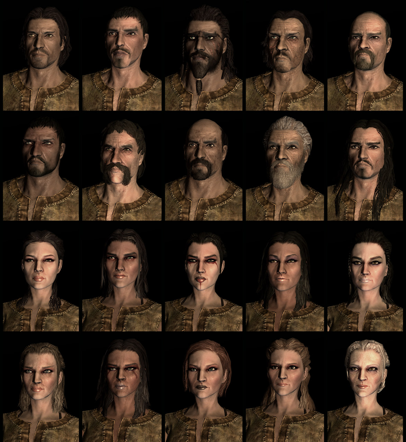 Illustration for article titled Twenty Different Faces For Each of Skyrim's Races